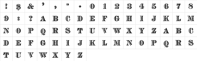 Archive Copperplate Head Regular  glyph index
