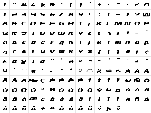 DS man Expanded Semi-Italic Expanded Semi-Italic  glyph index
