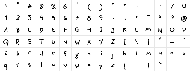LD Kooky Regular  glyph index