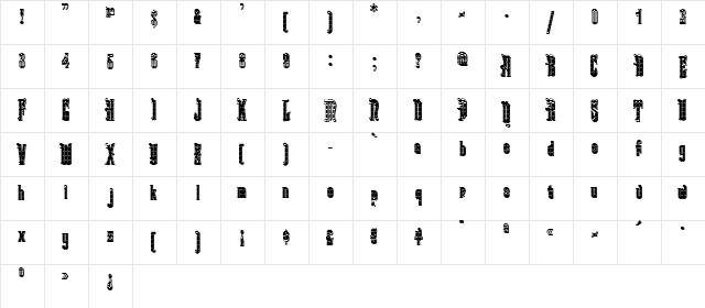 Kabriolet Decor Regular  glyph index