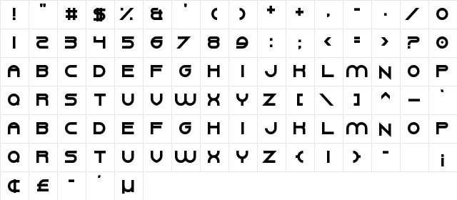 Gang Wolfik Craze Regular  glyph index