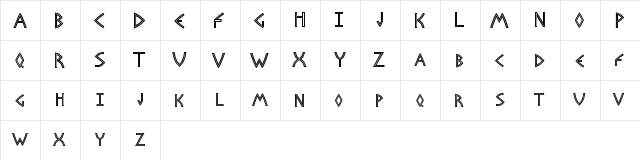 Basileus Regular  glyph index