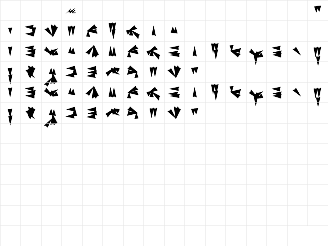 Ba'ku Bold  glyph index