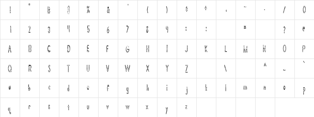 Ol Umbre Regular  glyph index