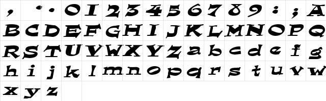 LoungerExtended Oblique  glyph index