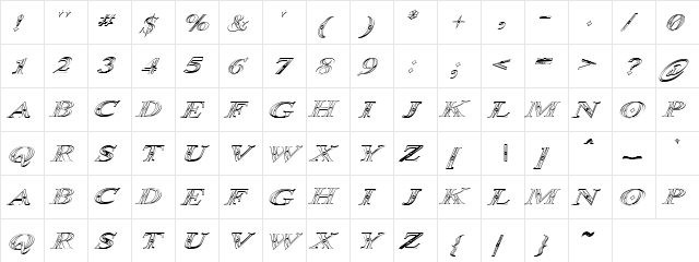 Natural Tips Regular  glyph index
