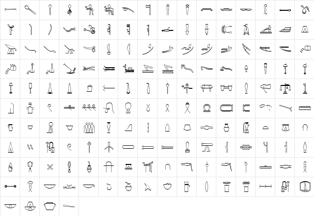 GlyphBasicD Medium  glyph index