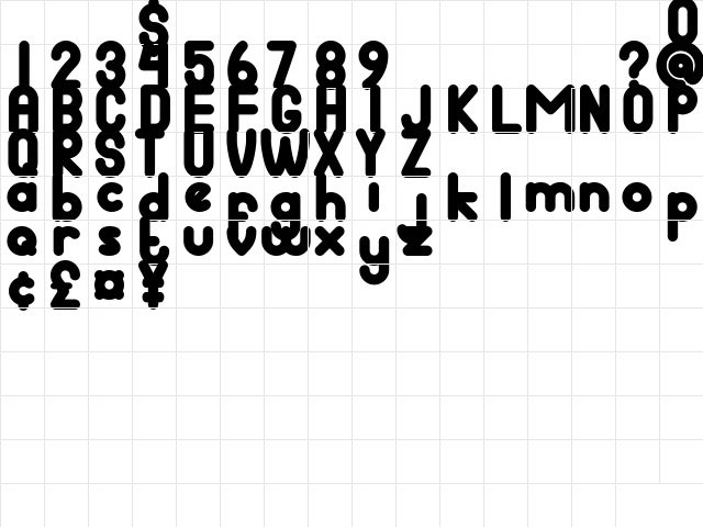 dingo the singing dog DEMO Regular  glyph index