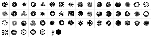 RoundMarks Regular  glyph index