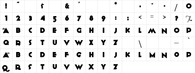 Aestro Phase Regular  glyph index