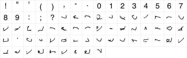 Enthing Regular  glyph index