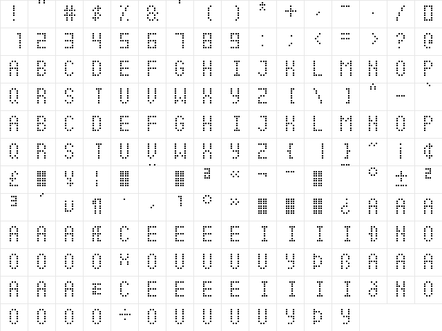 Soccer Scoreboard Regular  glyph index