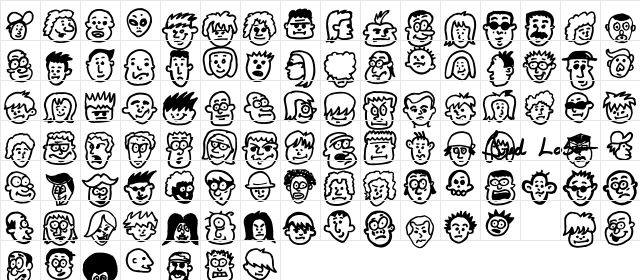 People freak Regular  glyph index