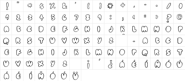 fat ass outline  glyph index