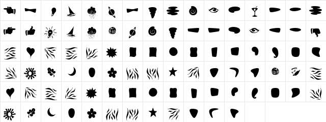 Fontesque OrnamentsBlack  glyph index