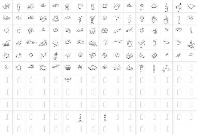 DF Delectables Regular  glyph index