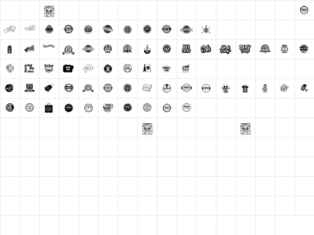 Sale Regular  glyph index