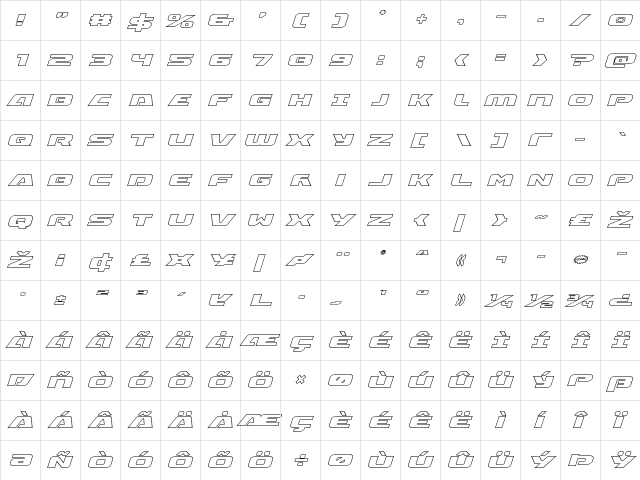 Iapetus Outline Italic Italic  glyph index