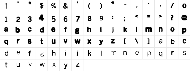 Mello Medium  glyph index