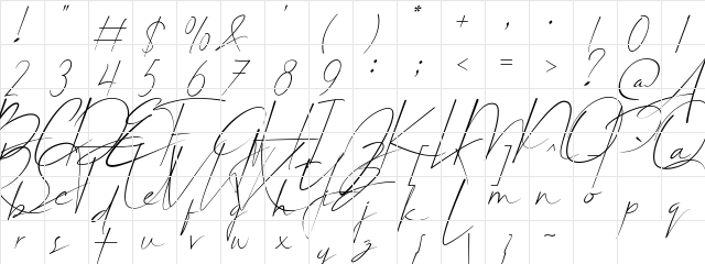 Belligiant Regular  glyph index