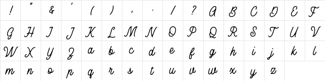 Rusted Orlando Demo Regular  glyph index