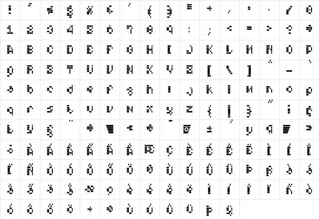 HypercellRNA Regular  glyph index