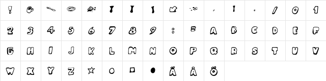 Messy Fika Regular  glyph index