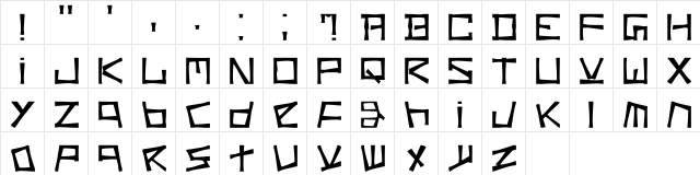 Beerbar Regular  glyph index