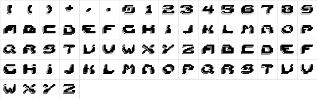 Spacecraft Regular  glyph index
