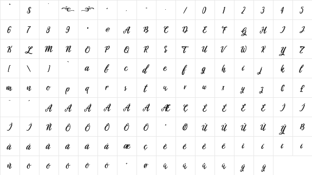 Plastic Beauty Regular  glyph index