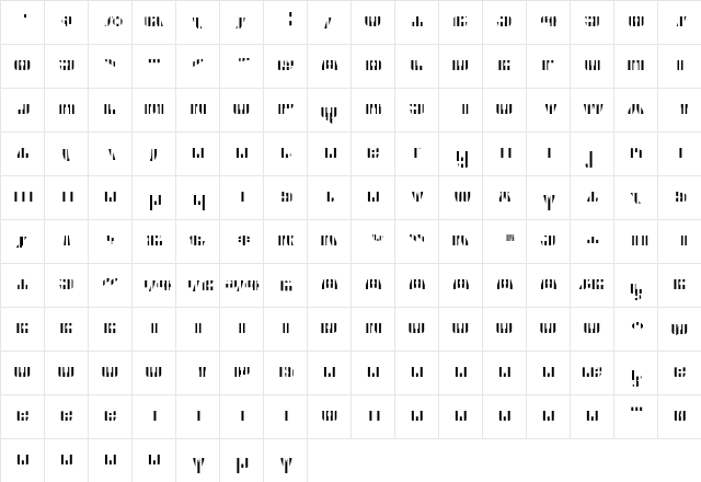 CFB1 American Patriot SOLID 2 Bold Italic  glyph index