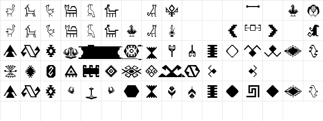 Geometrick Regular  glyph index