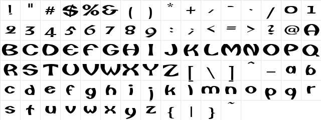 FishermanExtended Regular  glyph index