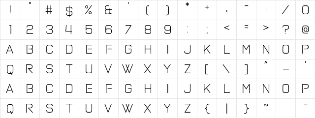 Petrichor Sublimey Regular  glyph index