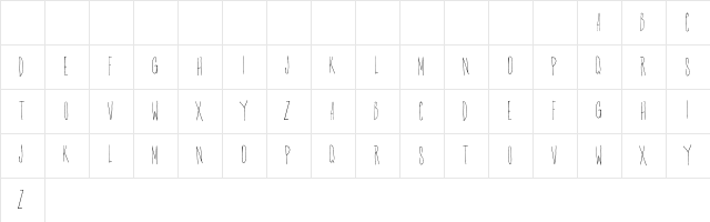 Gascoigne Font Regular  glyph index