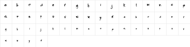 Droping Regular  glyph index