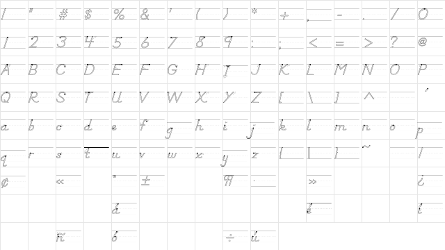DN Manuscript Out Arr Rules Regular  glyph index