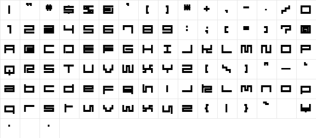 ES Bold  glyph index