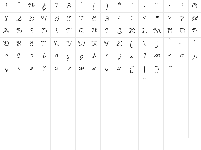 The Good Life Regular  glyph index