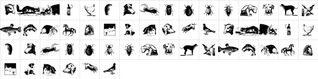 AnimalsOldfashion Regular  glyph index