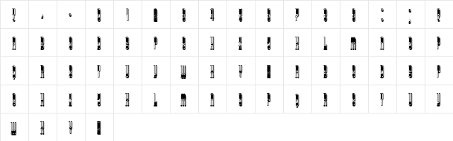 Rotor Regular  glyph index