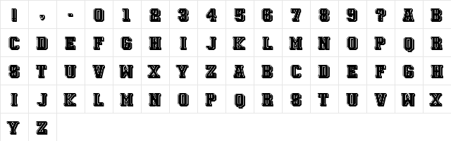 Silicone Filled Regular  glyph index