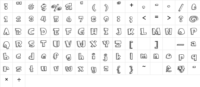 Francis Nico V 0.2 Regular  glyph index