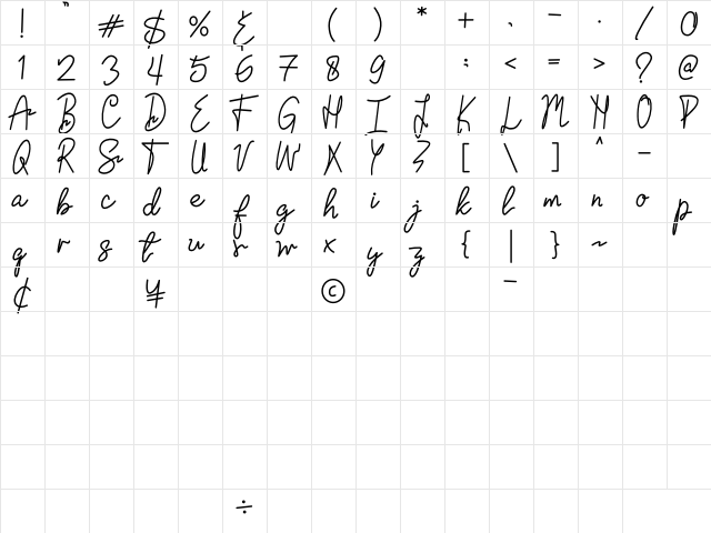 Qatar Regular  glyph index