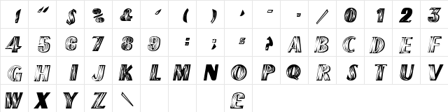 Haven Normal  glyph index