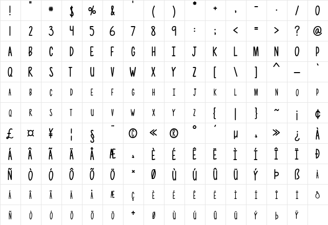 Photographs Regular  glyph index