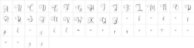 Vallerya FREE Regular  glyph index