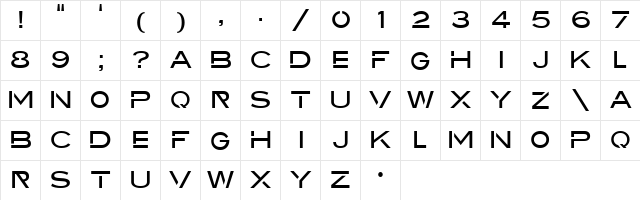 Drupadi Regular  glyph index