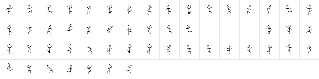 DANCEMAN Normal  glyph index