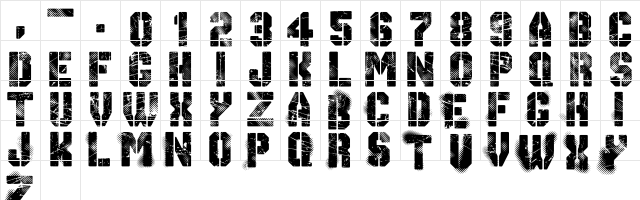 Gimme Danger Regular  glyph index